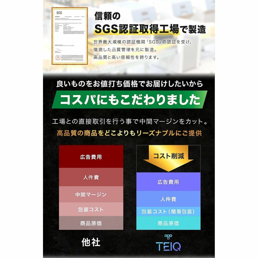 TEIQ 二重強化 ガラスフィルム iPhone15Pro 硬度10H 日本製旭 スマホ/家電/カメラのスマホアクセサリー(その他)の商品写真