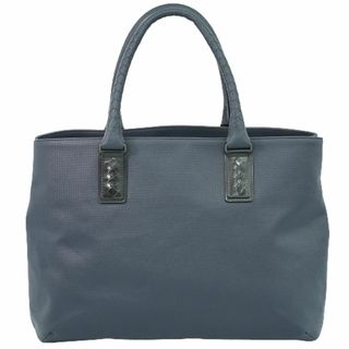 ボッテガヴェネタ(Bottega Veneta)の本物 ボッテガ ヴェネタ BOTTEGA VENETA マルコポーロ トートバッグ ハンドバッグ PVC ネイビー Marco Polo バッグ 中古(トートバッグ)