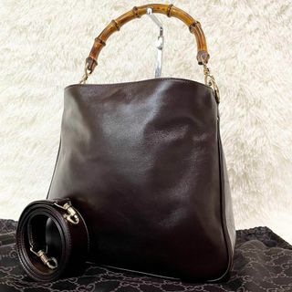 グッチ(Gucci)の外観美品　GUCCI  ハンドバッグ　バンブー　ショルダー　レザー　2way(ショルダーバッグ)