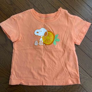 ジーユー(GU)のGU オレンジ　スヌーピー　Tシャツ　90(Tシャツ/カットソー)