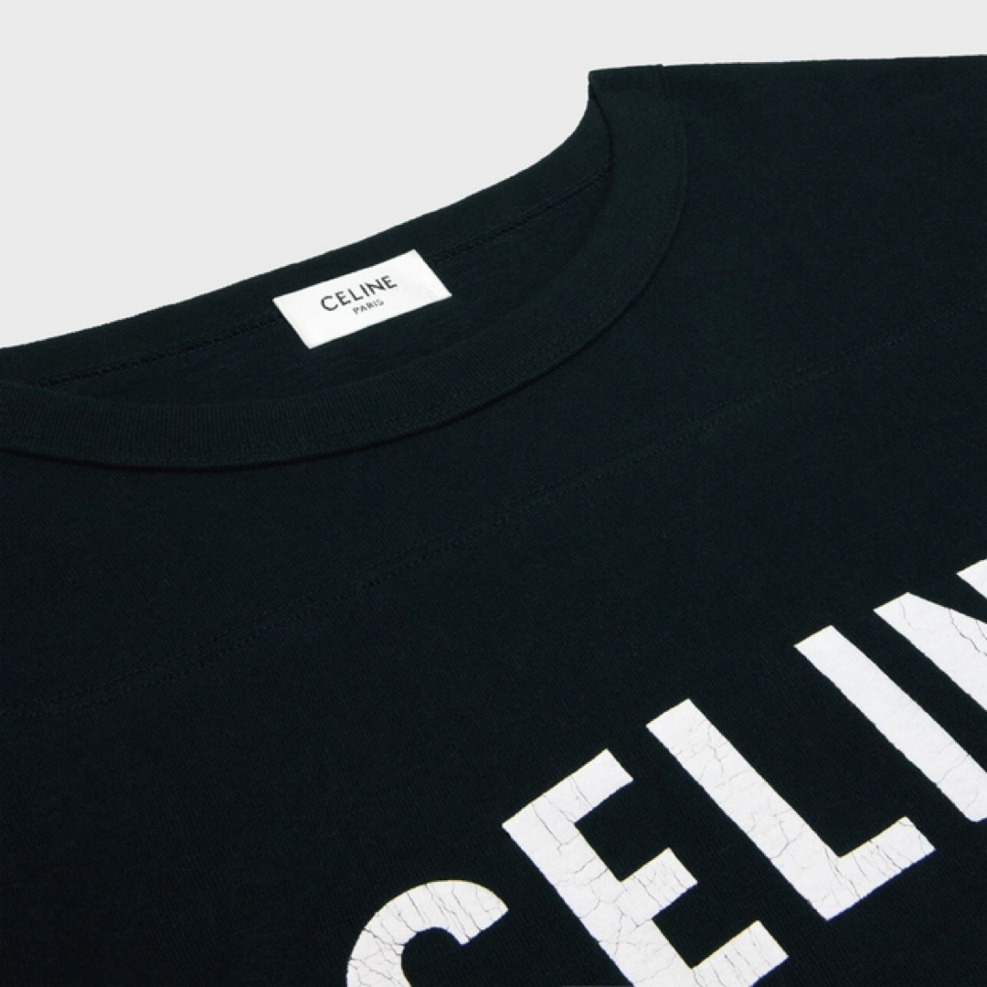 celine(セリーヌ)の新品 セリーヌ CELINE PARIS ボクシー Tシャツ ブラック ホワイト レディースのトップス(Tシャツ(半袖/袖なし))の商品写真