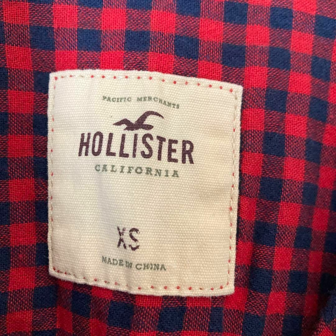 Hollister(ホリスター)のHOLLISTER ホリスター チェック シャツ 長袖 ロゴ 刺繍 XSサイズ レディースのトップス(シャツ/ブラウス(長袖/七分))の商品写真