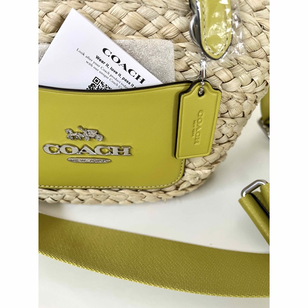 COACH(コーチ)のコーチ☆新品☆COACH ストロー 2way かごバッグ/ライム レディースのバッグ(かごバッグ/ストローバッグ)の商品写真