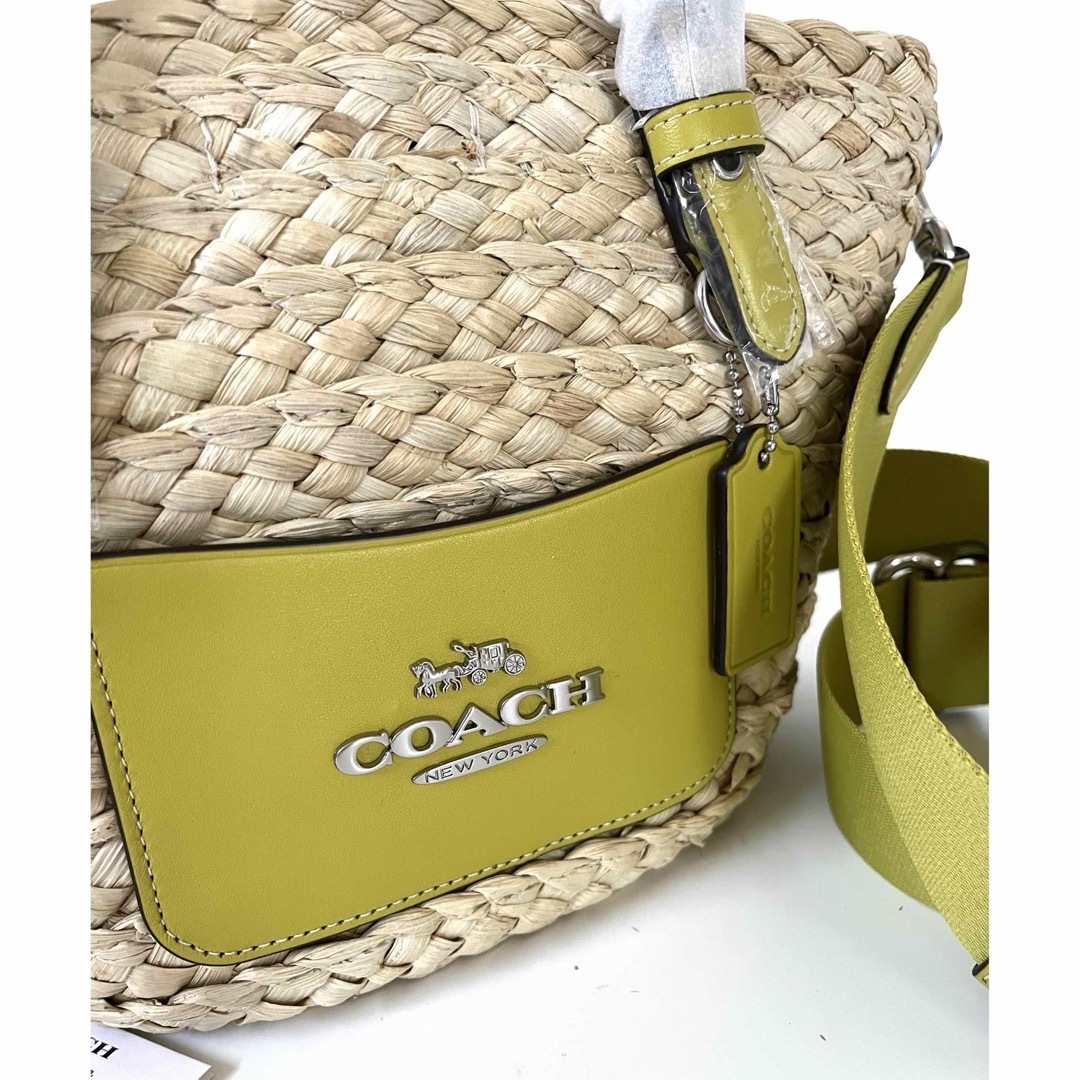 COACH(コーチ)のコーチ☆新品☆COACH ストロー 2way かごバッグ/ライム レディースのバッグ(かごバッグ/ストローバッグ)の商品写真