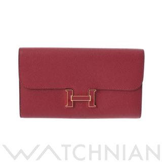 エルメス(Hermes)の中古 エルメス HERMES レディース 長財布 ルージュグレナ /ゴールドラッカー金具 ヴォーエプソン(財布)