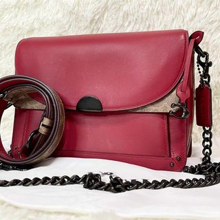 コーチ(COACH)の極美品　コーチ　ショルダーバッグ　ドリーマー　チェーン　2way シグネチャー(ショルダーバッグ)