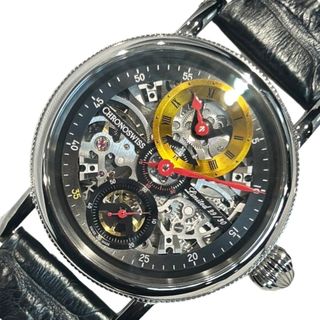 　クロノスイス CHRONOSWISS フラインググランドレギュレーター スケルトン CH-6723S-BKYE ブラック ステンレススチール 手巻き メンズ 腕時計