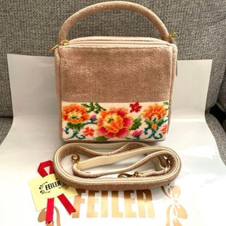 新品【フェイラー 】サニーガーデン　ハンドバッグ　ベージュ　花柄　ショルダー