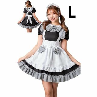 メイド服 コスプレ ギンガムチェック L(セット/コーデ)