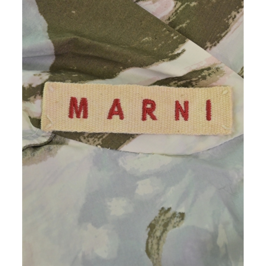 Marni(マルニ)のMARNI マルニ ワンピース 38(M位) 白xグレーxカーキ系(総柄) 【古着】【中古】 レディースのワンピース(ひざ丈ワンピース)の商品写真