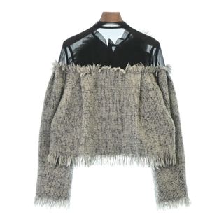 サカイ(sacai)のsacai サカイ カジュアルジャケット 1(S位) ベージュx黒(ツイード) 【古着】【中古】(テーラードジャケット)