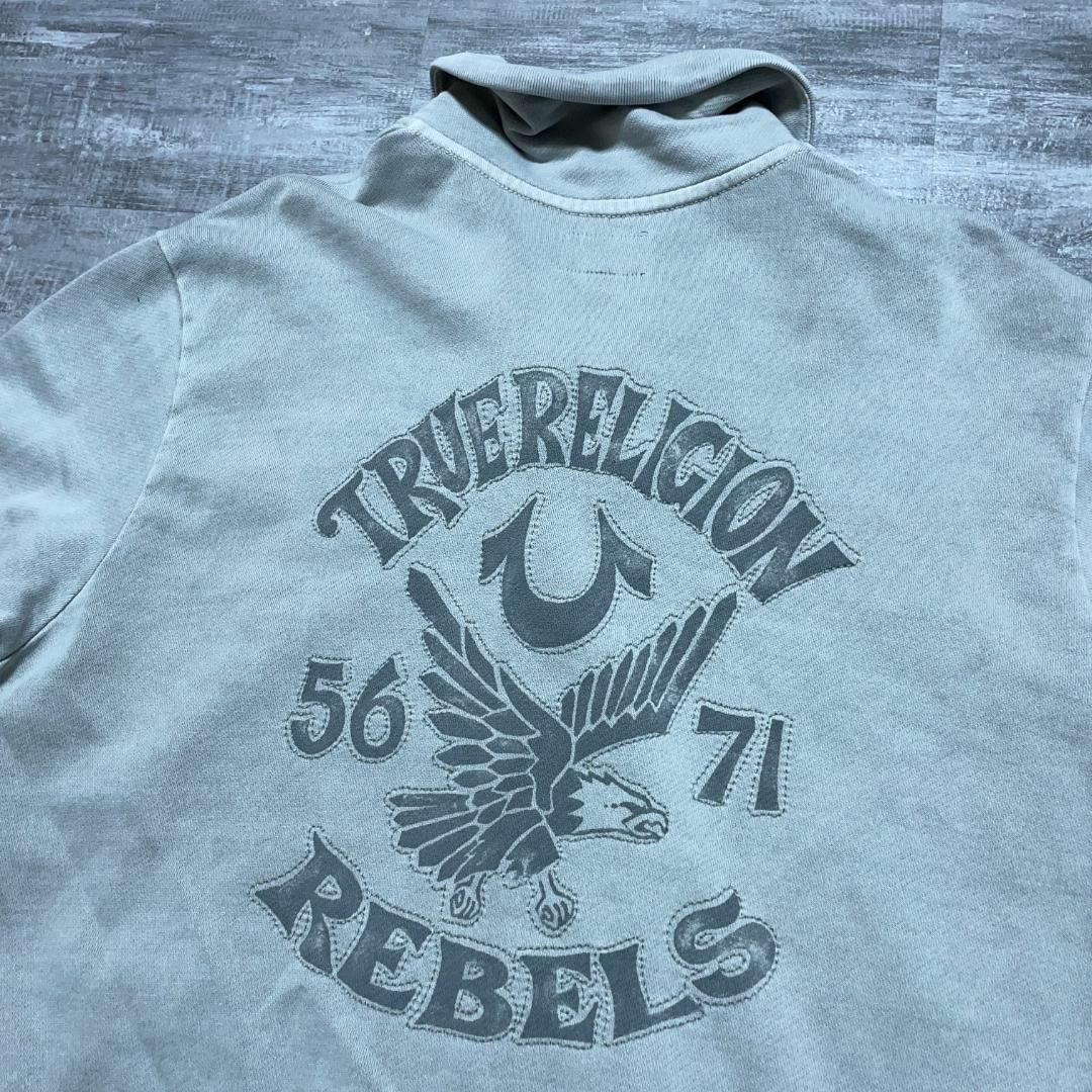 True Religion(トゥルーレリジョン)のビッグサイズ トゥルーレリジョン コットン スタジャン カーディガン グレー メンズのジャケット/アウター(スタジャン)の商品写真