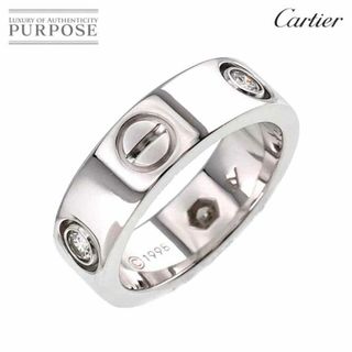 カルティエ(Cartier)のカルティエ Cartier ラブ #49 リング ハーフ ダイヤ K18 WG ホワイトゴールド 750 指輪 VLP 90227642(リング(指輪))