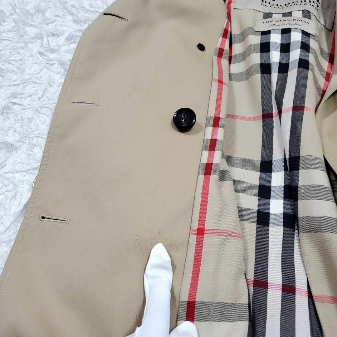 BURBERRY(バーバリー)の極美品 タグ 袋 予備ボタン付 M バーバリー ケンジントン ロング トレンチ レディースのジャケット/アウター(トレンチコート)の商品写真