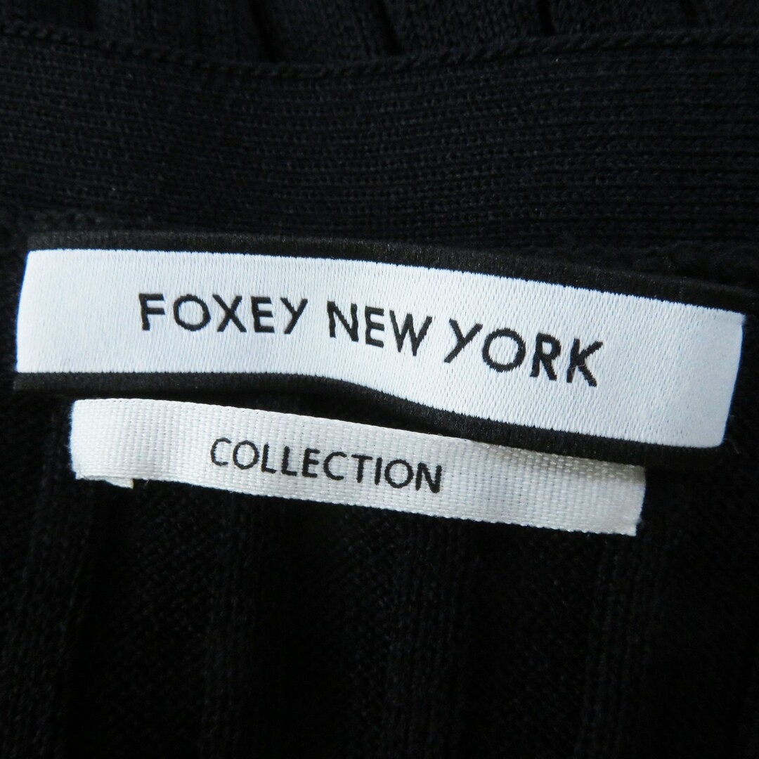 未使用品◎FOXEY NEW YORK COLLECTION フォクシー ニューヨーク コレクション 20年製 40593 Dress バレリーナ チューリップ ニットワンピース ダークネイビー 40 日本製 正規品 レディース レディースのワンピース(ひざ丈ワンピース)の商品写真