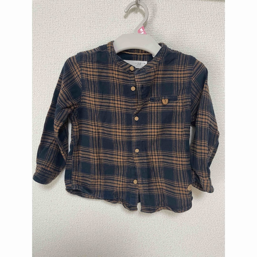 ZARA KIDS(ザラキッズ)のチェックシャツ2枚セット キッズ/ベビー/マタニティのベビー服(~85cm)(シャツ/カットソー)の商品写真