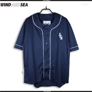 ウィンダンシー(WIND AND SEA)のWIND AND SEA S_E_A (DOT) BASEBALL SHIRT紺(シャツ/ブラウス(半袖/袖なし))