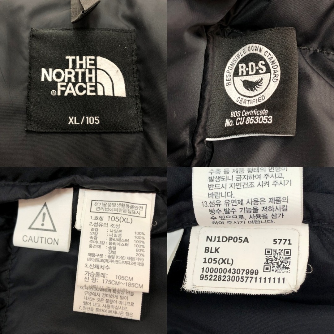 THE NORTH FACE(ザノースフェイス)の□□THE NORTH FACE ザノースフェイス 韓国ダウン 1996 エコ ヌプシジャケット XLサイズ NJ1DP05A ブラック メンズのジャケット/アウター(ダウンジャケット)の商品写真