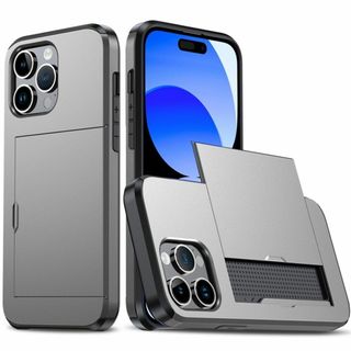 【色: グレー】[La Momo] iPhone15Pro ケース 背面カード (その他)