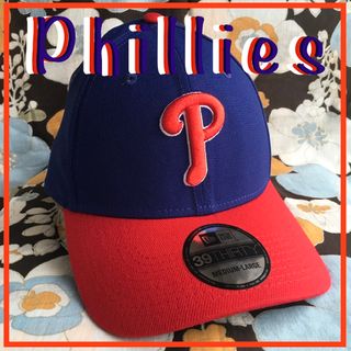 メジャーリーグベースボール(MLB)のPhilliesフィリーズUS限定newera39THIRTYキャップ帽子1点物(応援グッズ)