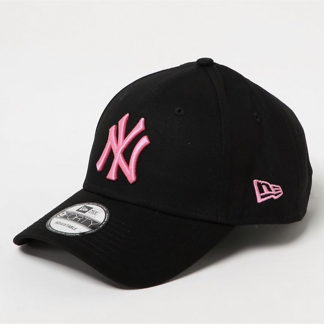 NEW ERA(ニューエラー)の9forty ニューエラ キャップ 帽子 ブラック ピンク ビビットカラー NY レディースの帽子(キャップ)の商品写真