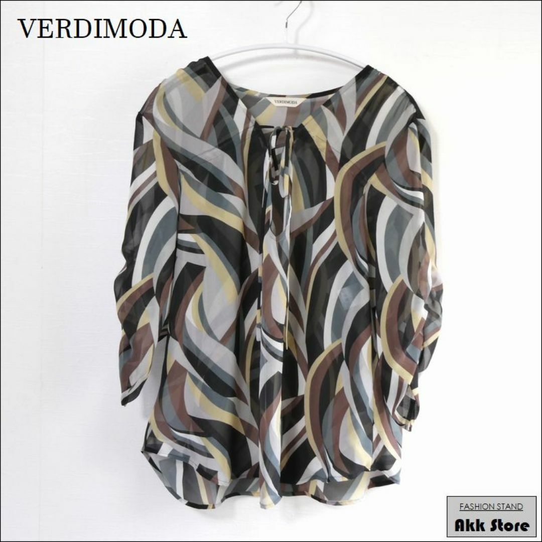 VERDIMODA レディース トップス 七分袖 シアー ブラウス LL　 レディースのトップス(シャツ/ブラウス(長袖/七分))の商品写真