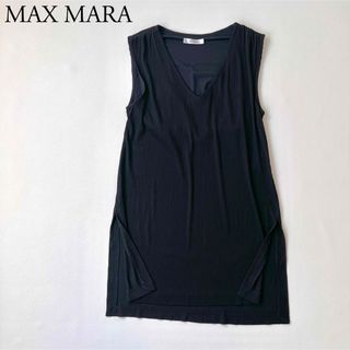 マックスマーラ(Max Mara)の美品　MAX MARA マックスマーラ　ブラウス　チュニック　スリット　白タグ(シャツ/ブラウス(長袖/七分))