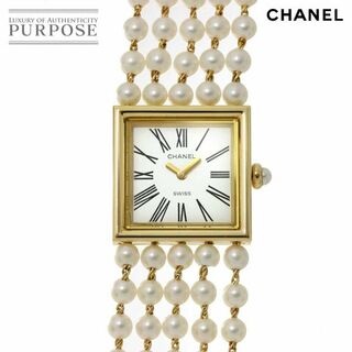 シャネル(CHANEL)のシャネル CHANEL マドモアゼル パールブレス Lサイズ H0007 レディース 腕時計 ホワイト 文字盤 K18YG クォーツ Mademoiselle VLP 90188385(腕時計)