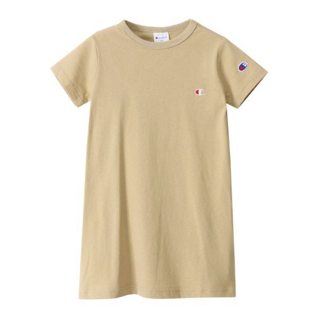 Champion(チャンピオン)のチャンピオン　チュニックワンピース　160cm ベージュ　半袖　綿100% キッズ/ベビー/マタニティのキッズ服女の子用(90cm~)(ワンピース)の商品写真