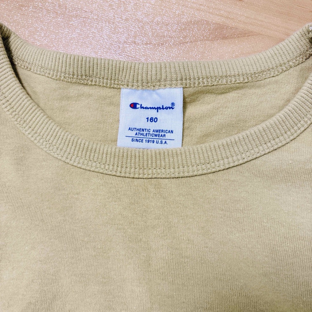 Champion(チャンピオン)のチャンピオン　チュニックワンピース　160cm ベージュ　半袖　綿100% キッズ/ベビー/マタニティのキッズ服女の子用(90cm~)(ワンピース)の商品写真