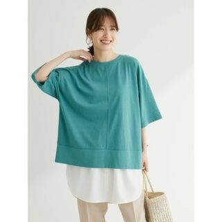 ショコラフィネローブ(chocol raffine robe)のchocol raffine robe 接触冷感裾リブTシャツ(カットソー(半袖/袖なし))