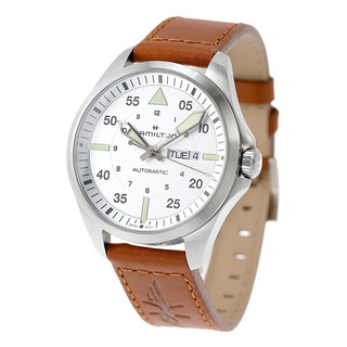 ハミルトン(Hamilton)の【新品】ハミルトン HAMILTON 腕時計 メンズ H64635550 カーキ アビエーション カーキ パイロット デイデイト オートマティック 自動巻き シルバーxブラウン アナログ表示(腕時計(アナログ))