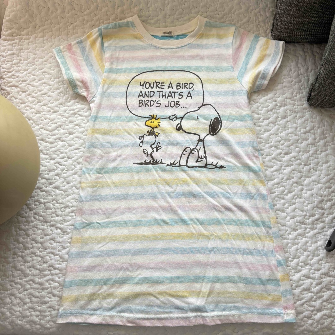 SNOOPY(スヌーピー)のスヌーピー　SNOOPY ボーダー　Tシャツワンピース キッズ/ベビー/マタニティのキッズ服女の子用(90cm~)(ワンピース)の商品写真