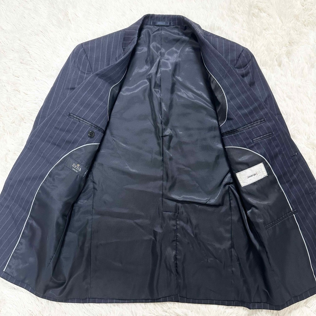 intervju ジャケット　ネイビー　ストライプ　サイズA5 メンズのジャケット/アウター(テーラードジャケット)の商品写真