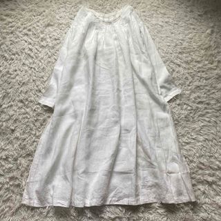 ネストローブ(nest Robe)の極美品✨ネストローブ ロングワンピース 春服 タック 夏服 切りっぱなし ドレス(ロングワンピース/マキシワンピース)