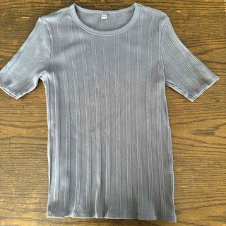 ユニクロ(UNIQLO)のランダムリブクルーネックTシャツ(カットソー(半袖/袖なし))