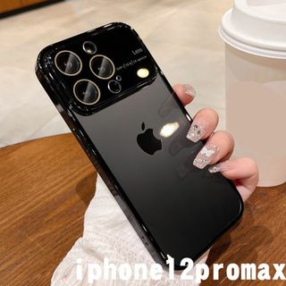 iphone12promaxケース  TPU  お洒落 軽量   ブラック1