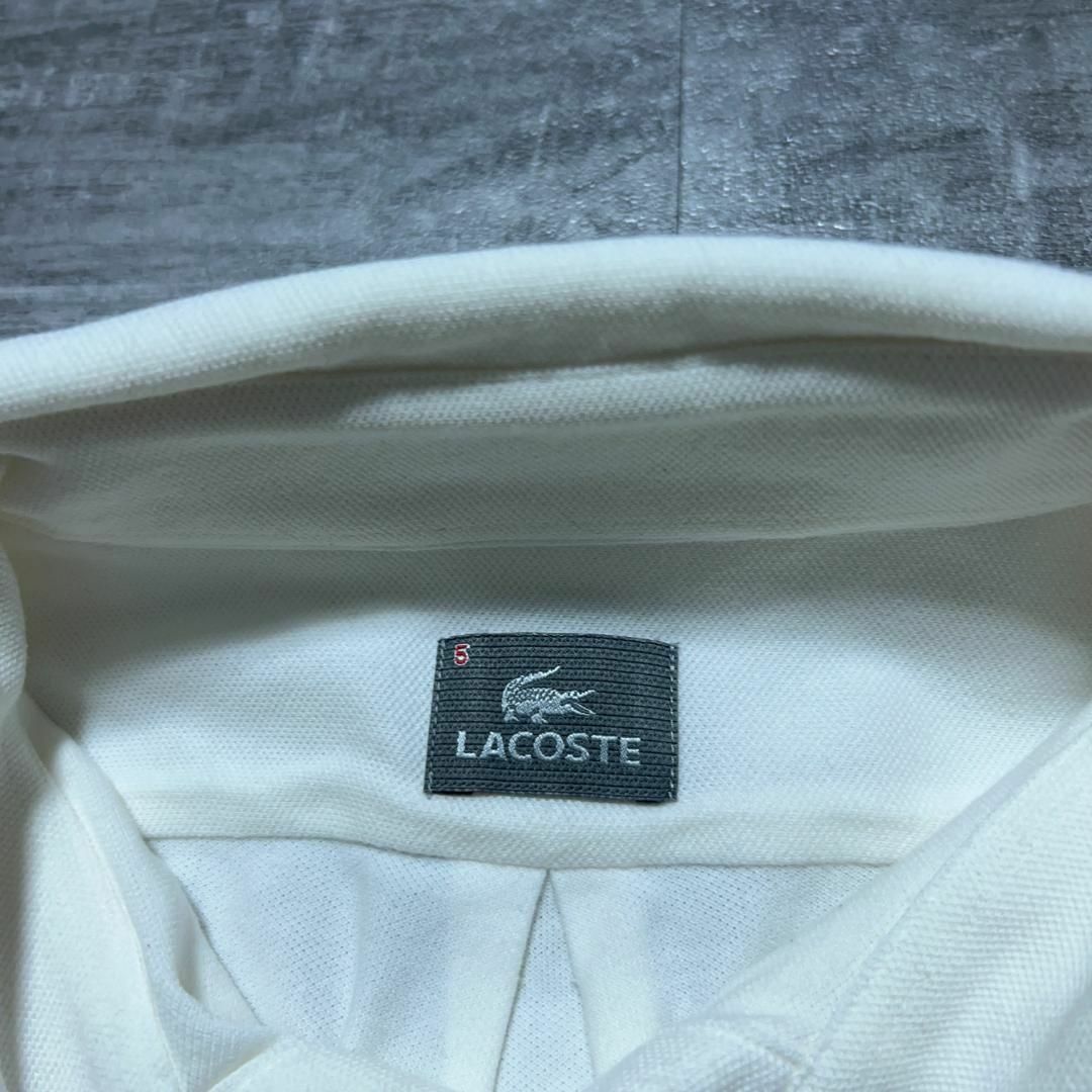 LACOSTE(ラコステ)の大きいサイズ LACOSTE ラコステ 長袖ポロシャツ 白 5 ホワイト メンズのトップス(ポロシャツ)の商品写真