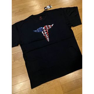 ロスコ(ROTHCO)のROTHCO ロスコ 星条旗  プリント  大きいsize 2XL  黒ブラック(Tシャツ/カットソー(半袖/袖なし))