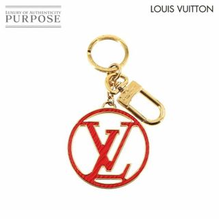 ルイヴィトン(LOUIS VUITTON)の新品同様 ルイ ヴィトン LOUIS VUITTON ポルトクレ LV サークル キーリング バッグ チャーム ゴールド レッド ピンク M68465 VLP 90229878(キーホルダー)