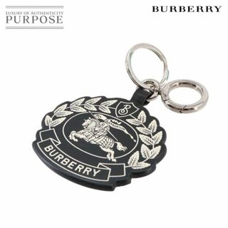 バーバリー(BURBERRY)のバーバリー BURBERRY キーリング キーホルダー レザー ブラック ホワイト シルバー 金具 VLP 90232235(キーホルダー)