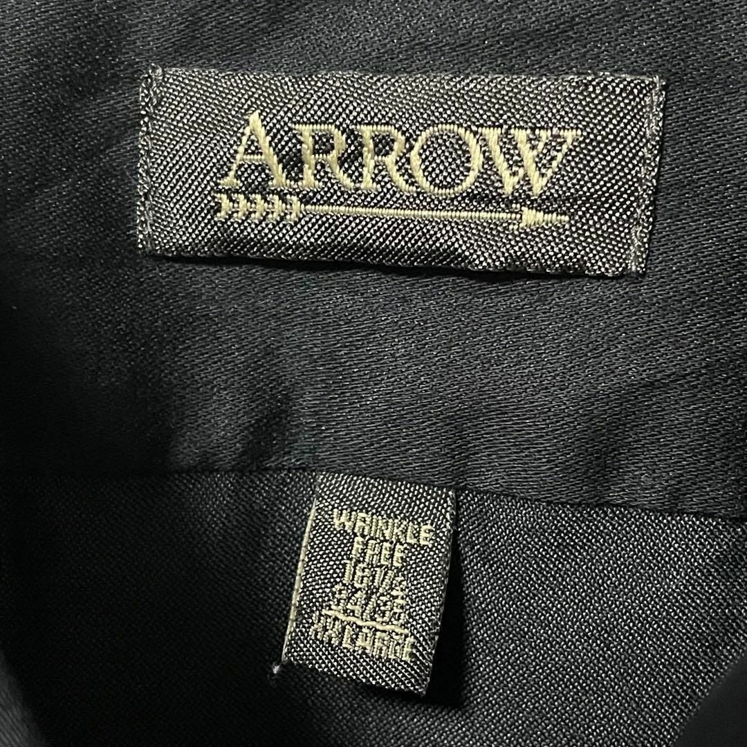 ARROW アメリカ古着 ポリエステル混 長袖シャツ ブラック 2XL メンズ メンズのトップス(シャツ)の商品写真