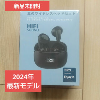 【新品】ワイヤレスイヤホン 黒 2024年最新 Bluetooth5.3+EDR(ヘッドフォン/イヤフォン)