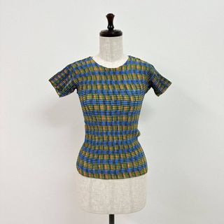 イッセイミヤケ(ISSEY MIYAKE)の90s ヴィンテージ イッセイミヤケ 総柄 プリーツ カットソー アーカイブ M(カットソー(半袖/袖なし))