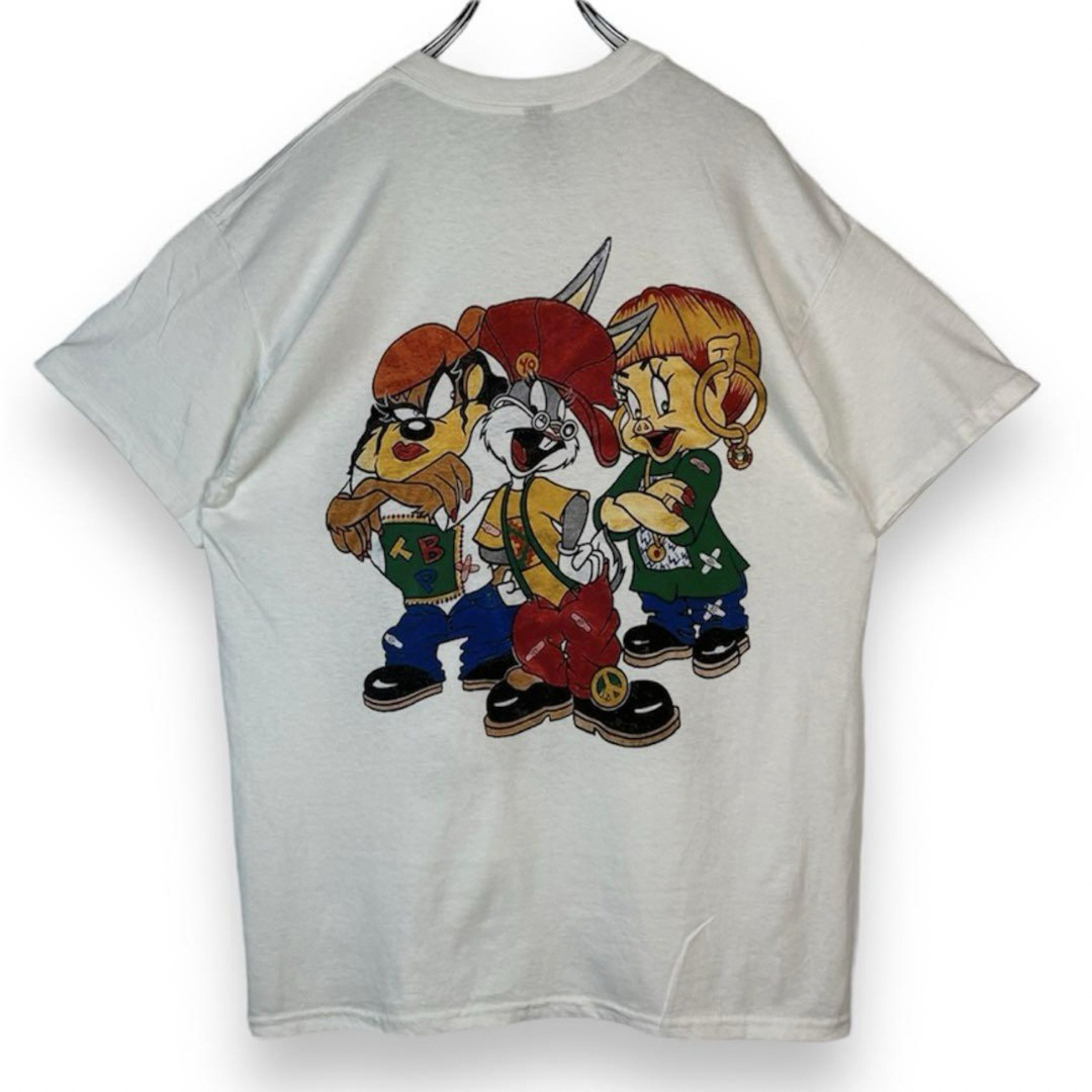 白 TLCルーニーテューンズLOONEY TUNESＴシャツサイズＬホワイト両面 メンズのトップス(Tシャツ/カットソー(半袖/袖なし))の商品写真