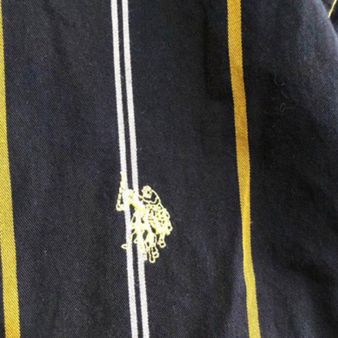 U.S. POLO ASSN.(ユーエスポロアッスン)のU.S. POLO ASSN　刺繍ロゴ　ストライプ柄　デザインシャツ　M メンズのトップス(Tシャツ/カットソー(半袖/袖なし))の商品写真