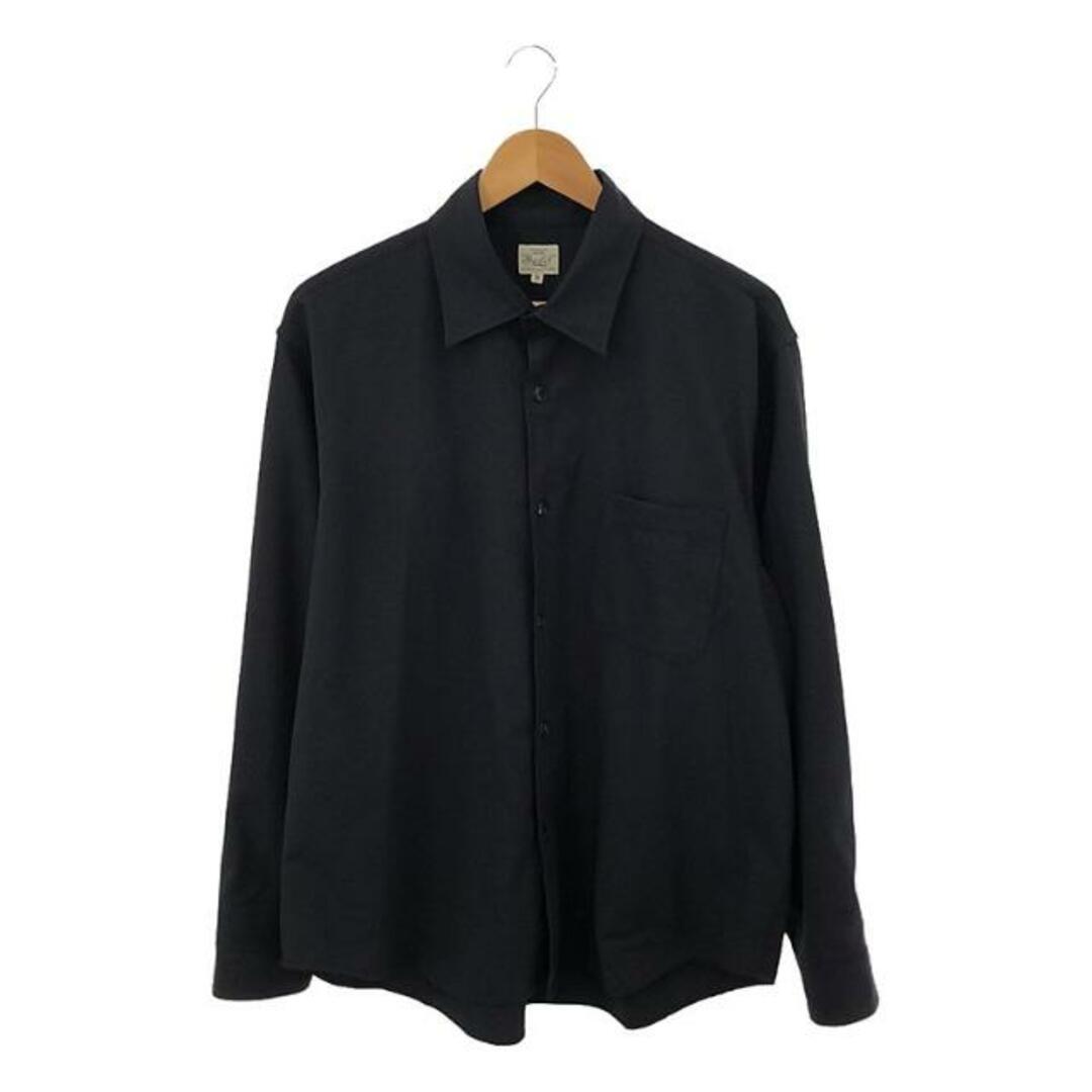 GOLD / ゴールド東洋エンタープライズ | CRAPE TWILL REGULAR COLLAR SHIRT クレープツイル レギュラーカラーシャツ | M | ブラック | メンズ メンズのトップス(Tシャツ/カットソー(七分/長袖))の商品写真