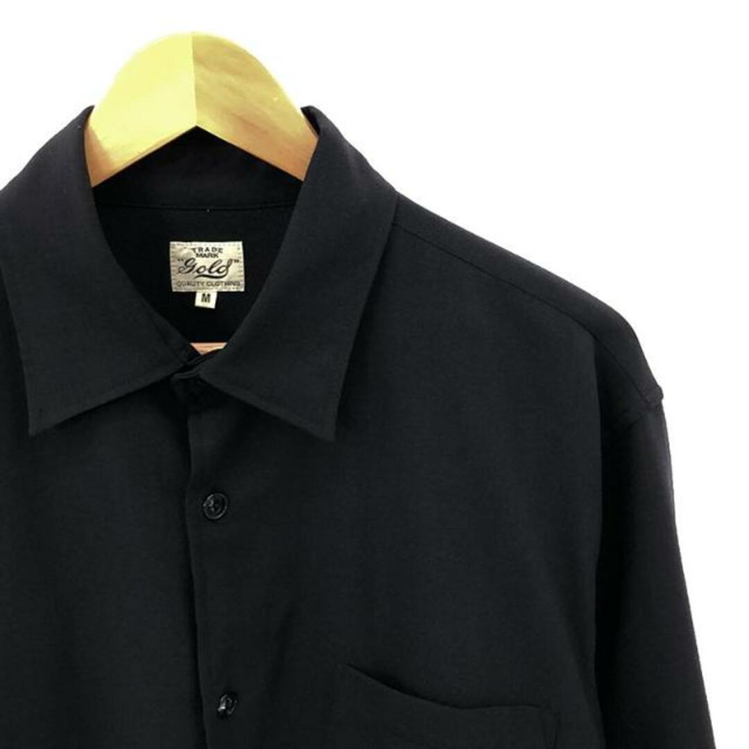 GOLD / ゴールド東洋エンタープライズ | CRAPE TWILL REGULAR COLLAR SHIRT クレープツイル レギュラーカラーシャツ | M | ブラック | メンズ メンズのトップス(Tシャツ/カットソー(七分/長袖))の商品写真