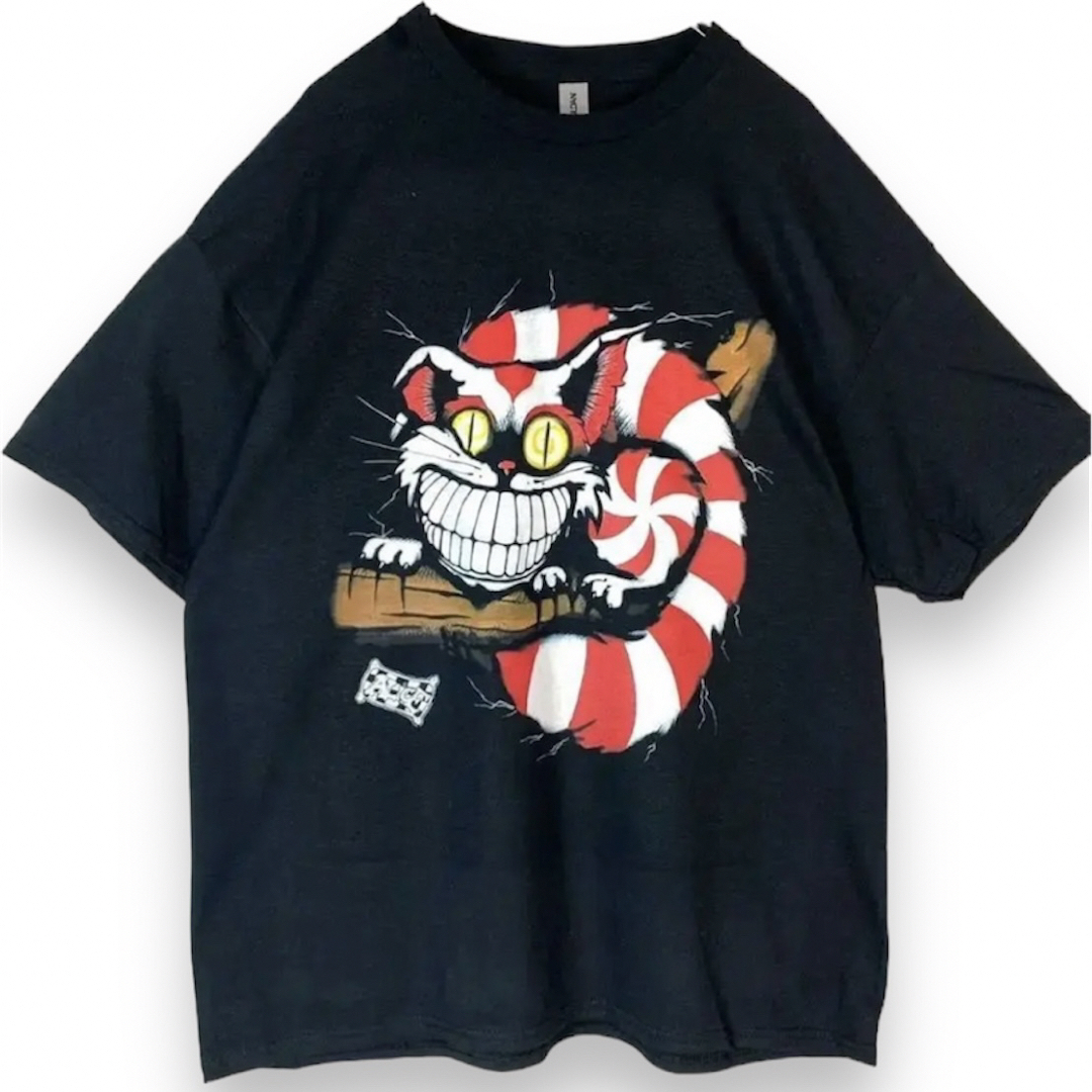 セール 不思議の国のアリスチシャ猫他サイズ有AliceInWonderland メンズのトップス(Tシャツ/カットソー(半袖/袖なし))の商品写真