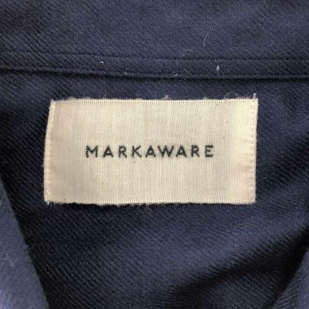 MARKAWEAR(マーカウェア)のMARKAWARE / マーカウェア | COMFORT FIT SHIRTS SUPER100s WOOL VIYELLA ウール ヴィエラ コンフォートフィットシャツ | 2 | ネイビー | メンズ メンズのトップス(Tシャツ/カットソー(七分/長袖))の商品写真